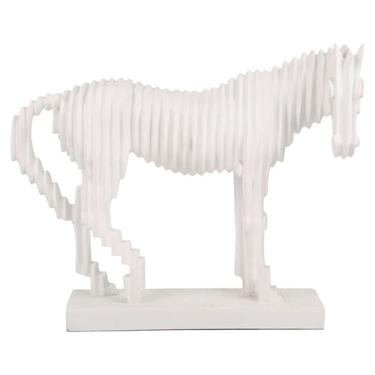 White Geometric Horse Statue