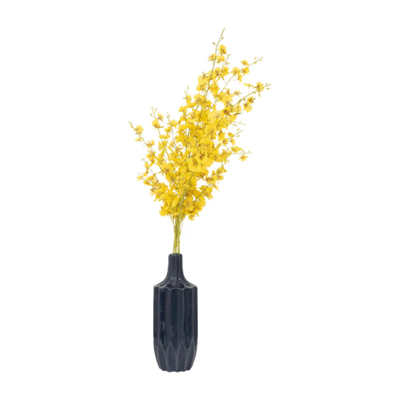 Navy Blue Fluted River Vase