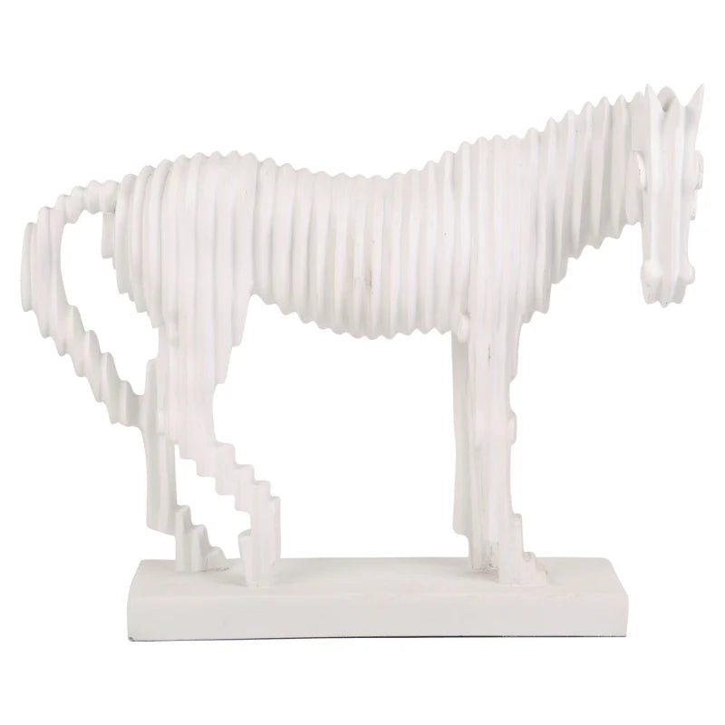White Geometric Horse Statue