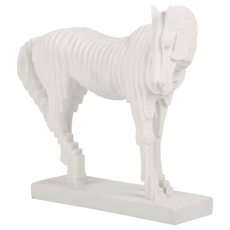 White Geometric Horse Statue