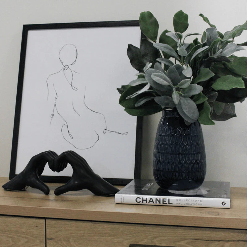 Navy Milk Vase